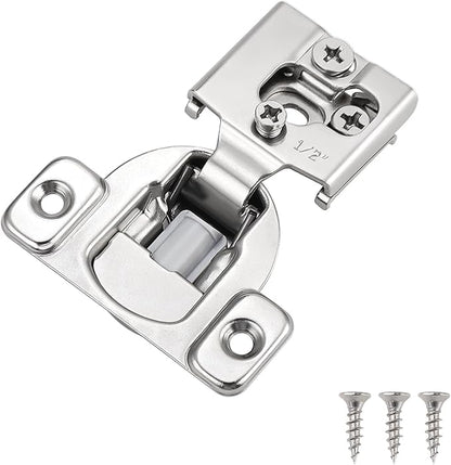 Probrico 10 Pack 5 Pair 1/2 inch Overlay Soft Close Cabinet Hinges Hidden Door Hinge for Kitchen Cabinet Hinges Concealed Self Closing Face Frame for Cupboard, Wardrobe, 105 Degree Opening Angel