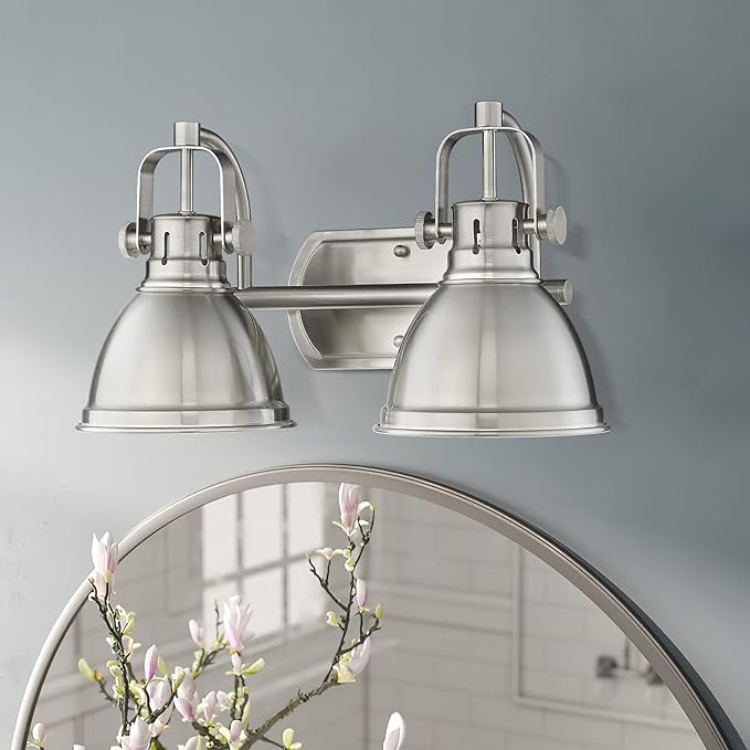 Emliviar 2-Light Vanity Lights, Modern Bathroom Light Fixture with Metal Shade, Brushed Nickel Finish, 4054-2W BN