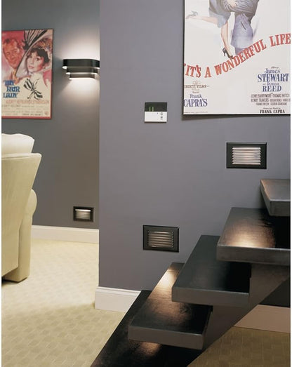 Progress Lighting 1-Light Louvered Wall Sconce Light Fixture, 7 in. Tall, Black, P7103-31