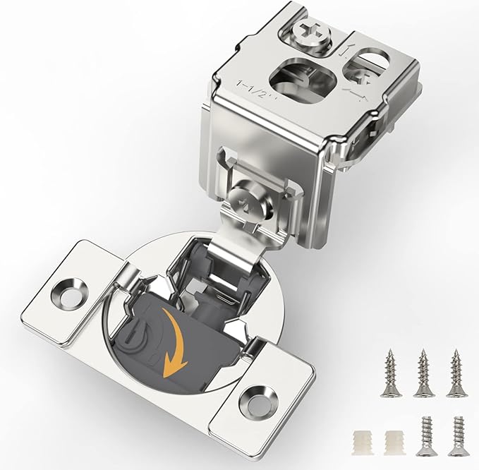 [Closing Speed Control] 20 Pack 1-1/2 Inch Overlay Soft Close Hinges for Face Frame Cabinet, 4D Adjustment, Stainless Steel Kitchen Cabinet Hardware, 105° Open Concealed Self Closing Hinge