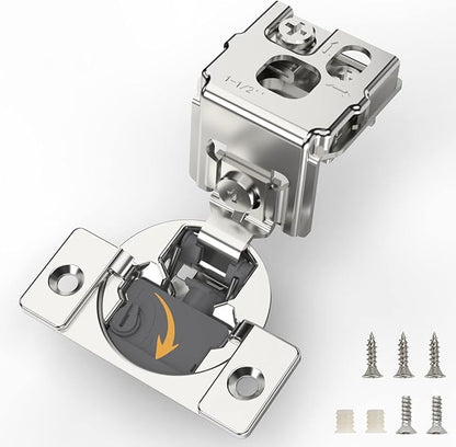[Closing Speed Control] 10 Pack 1-1/2 Inch Overlay Soft Close Hinges for Face Frame Cabinet, 4D Adjustment, Stainless Steel Kitchen Cabinet Hardware, 105° Open Concealed Self Closing Hinge
