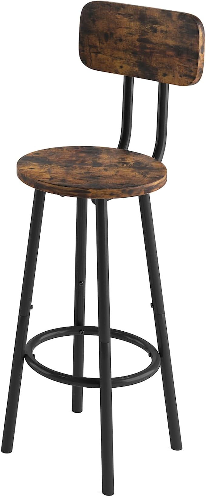 5-Piece Bar Height Table and Chairs Set – Modern Kitchen Table with 4 Bar Stools,Compact Dining Table Chairs Set,Bar Table and Chairs Set for Kitchen Island Seating & Dining Room (Brown)