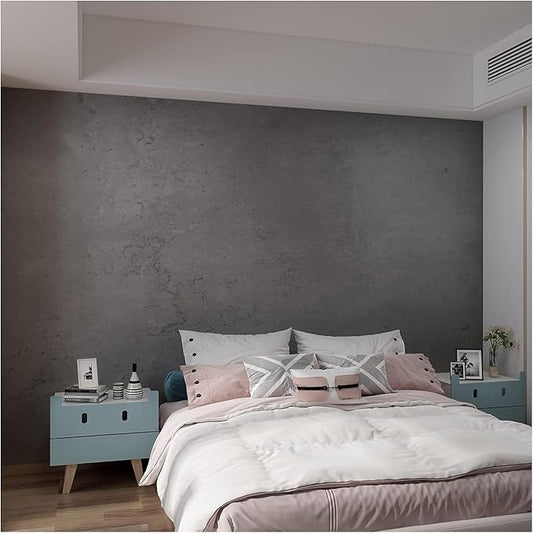 3yecao 31"×354" Darker Grey Black Wide Concrete Wallpaper Peel and Stick Extra Thick 3D Dark Gray Faux Contact Paper Textured Stained Vinyl Wrap Matte Wall Sticker for Walls Bedroom Basement Bathroom
