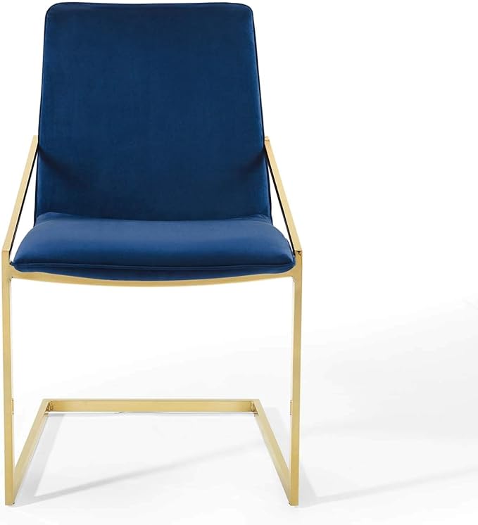 Modway Pitch Performance Velvet Armchair, 2 pcs - Dining Chairs, Gold Navy