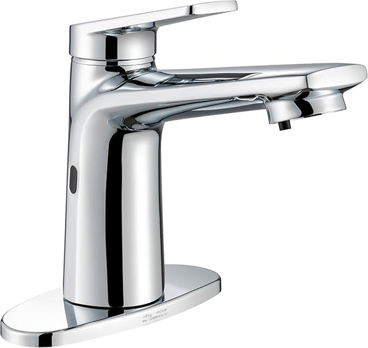 Bathroom Faucet with Built-in Soap Dispenser, Adjustable Hot & Cold Water Temperature, Home Bathroom Faucet (29102 Chrome)