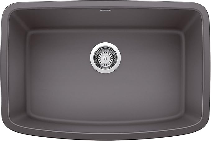 Valea 27 in. Single Bowl Kitchen Sink, Cinder