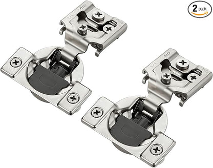 JOYDECOR 2 Packs (1 Pair) 3/4 Inch Overlay Soft Close Hinges Satin Nickel Concealed Hidden Cabinet Hinges Stainless Steel for Face Frame Kitchen Cabinet Doors - 105 Degree