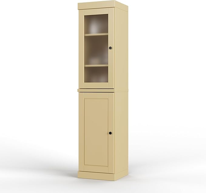 Palace Imports 100% Solid Wood 16.5"" Pantry Cabinet with Raised Panel Doors & Adjustable Shelves