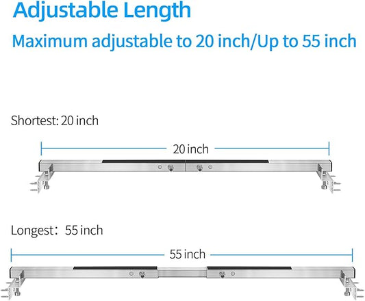Qualward Undermount Sink Supports Brackets,Adjustable Undermount Sink Support, Stainless Steel Installation Kit for Undermount Kitchen Sink (20-55 inches)