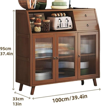 Sideboard, Prefab Tiny Homes, Kitchen Hutch, Hutch Cabinet with Storage, Bakers Rack, Kitchen Island, Storage Cabinet for Kitchen, Foyer, Study(39.4 * 13 * 37.4in)