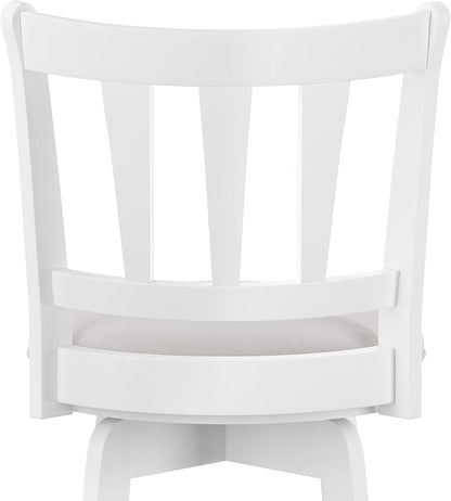 HILLSDALE Presque ISLE Wood BAR Height Swivel Stool White