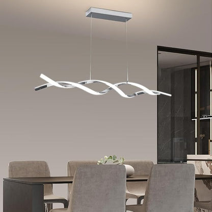 Modern Ceiling Chandelier Light, Acrylic Anti Flicker Pendant Lamp with Remote Control Dimmable 3 Color Mode & Brightness (Warm Cool Neutral Light) for Kitchen Bar