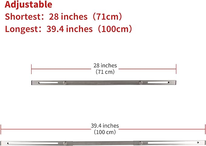 CPT-4 Undermount Sink Supports Brackets Adjustable Stainless Steel Installation Kit for Heavy Duty Undermount Kitchen Sink (28-39.4 inches（71-100cm）)