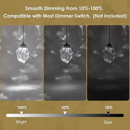 Modern Nickel Crystal Pendant Light, Dimmable LED Pendant Light Fixture for Kitchen Island Dining Room Bedroom Bathroom 5W Cool White 6000k