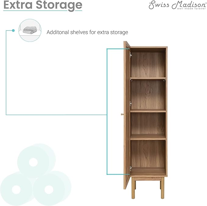 Classé 15" W x 60" H x 15" D Linen Cabinet in Oak
