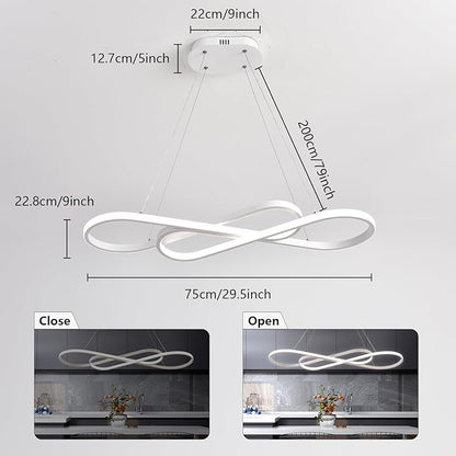 Led Pendant Light for Kitchen Island Lighting Modern Chandelier for Dining Room Light Fixture Dimmable with Remote Control 3000K-6500K Color Changing