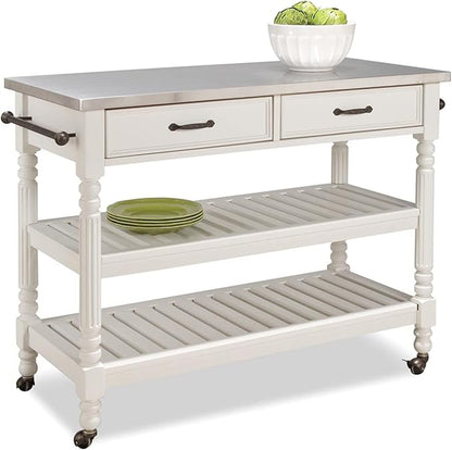 Homestyles General Line Off-White Mobile Kitchen Cart