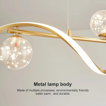 LED Linear Kitchen Island Light Fixtures, Modern Dimmable Dining Room Light Fixture 4-Light