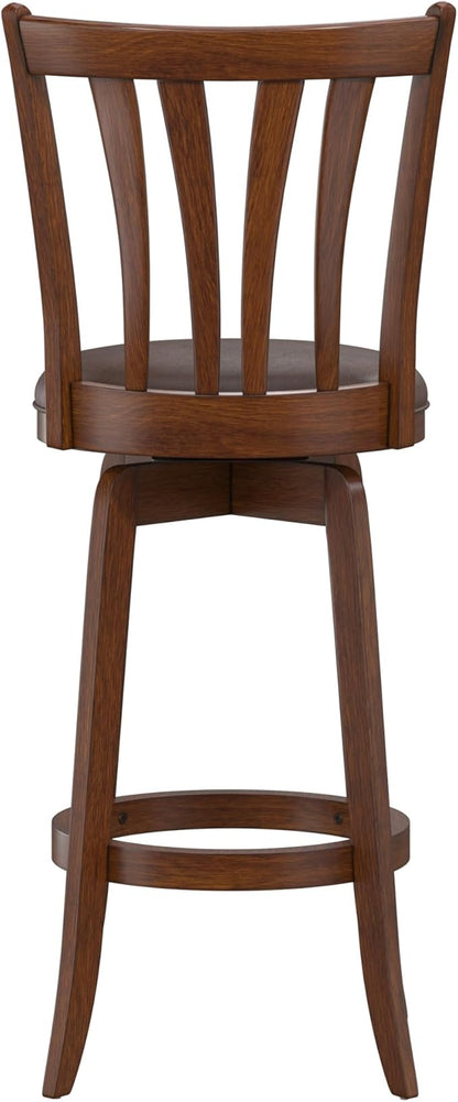Hillsdale 29.5" Savana Wood Swival Bar Height Stool, Cherry