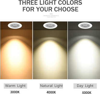 LS-PRO 3.5inch 9w LED Recessed Ceiling Light Slim Aluminium Panel, Anti Rust Fixture Downlight Shower Spotlight IP65 Waterproof for Wet Location Indoor & Outdoor Warm light/3000k-White Body