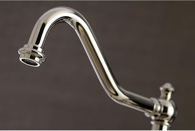 Kingston Brass KS3276ALBS Restoration Bridge Kitchen Faucet, Polished Nickel, 13.06 x 14.06 x 9.44