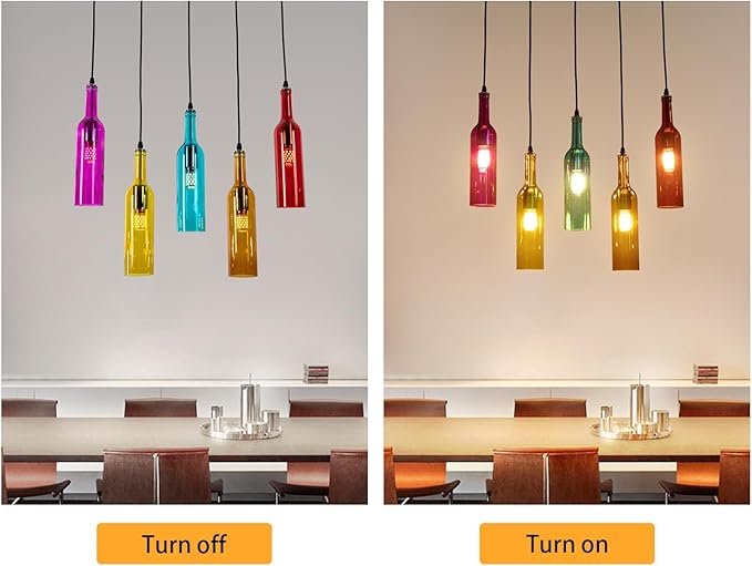 JOMCYDM 5-Light Wine Bottle Chandelier,Pendant Light,Ceiling Light,Wine Bottle Lamp for Living Room,Bar,Hotel