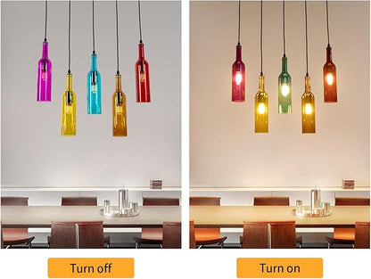 JOMCYDM 5-Light Wine Bottle Chandelier,Pendant Light,Ceiling Light,Wine Bottle Lamp for Living Room,Bar,Hotel