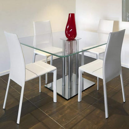 Dulles Glass 36 inch Square Glass Table Top - Tempered - 3/8" Thick Glass Surface, Safe Pencil Edge, Radius Corners, Multipurpose for Dining Table, Patio, Coffee and End Table