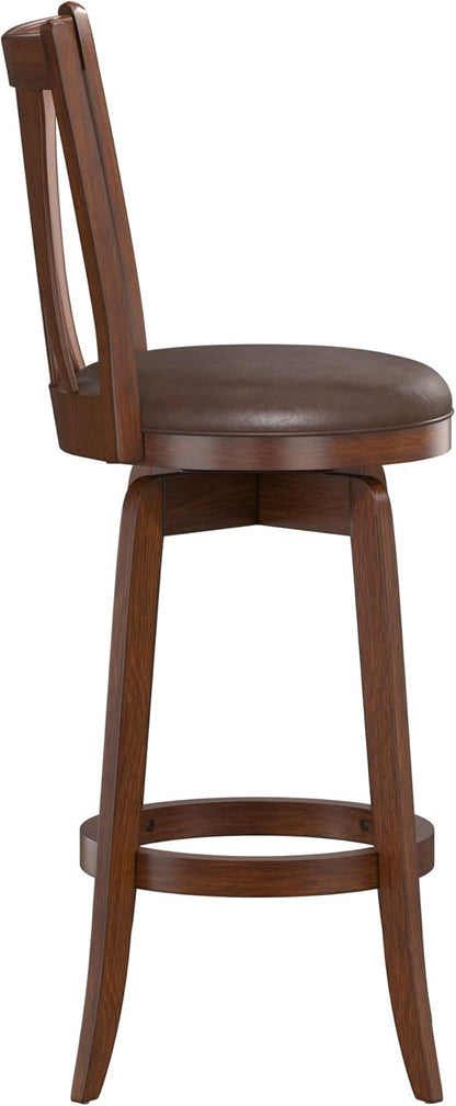 Hillsdale 29.5" Savana Wood Swival Bar Height Stool, Cherry