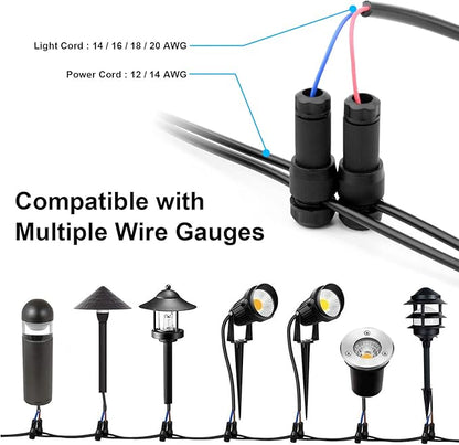 36 Pack Low Voltage Landscape Light Wire Connector Outdoor 14-20 Gauge Cable Connectors for Landscape Path Lights Work with Malibu Paradise Moonrays and More