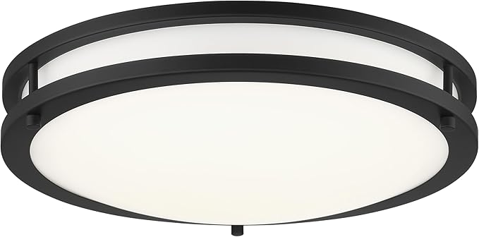 Minka Lavery 716-66A-L Vantage LED Flush Mount, 1-Light, 25 Total Watts, 15.75-in H x 3.75-in W, Coal Black