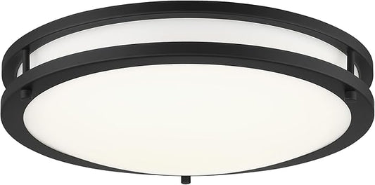 Minka Lavery 716-66A-L Vantage LED Flush Mount, 1-Light, 25 Total Watts, 15.75-in H x 3.75-in W, Coal Black