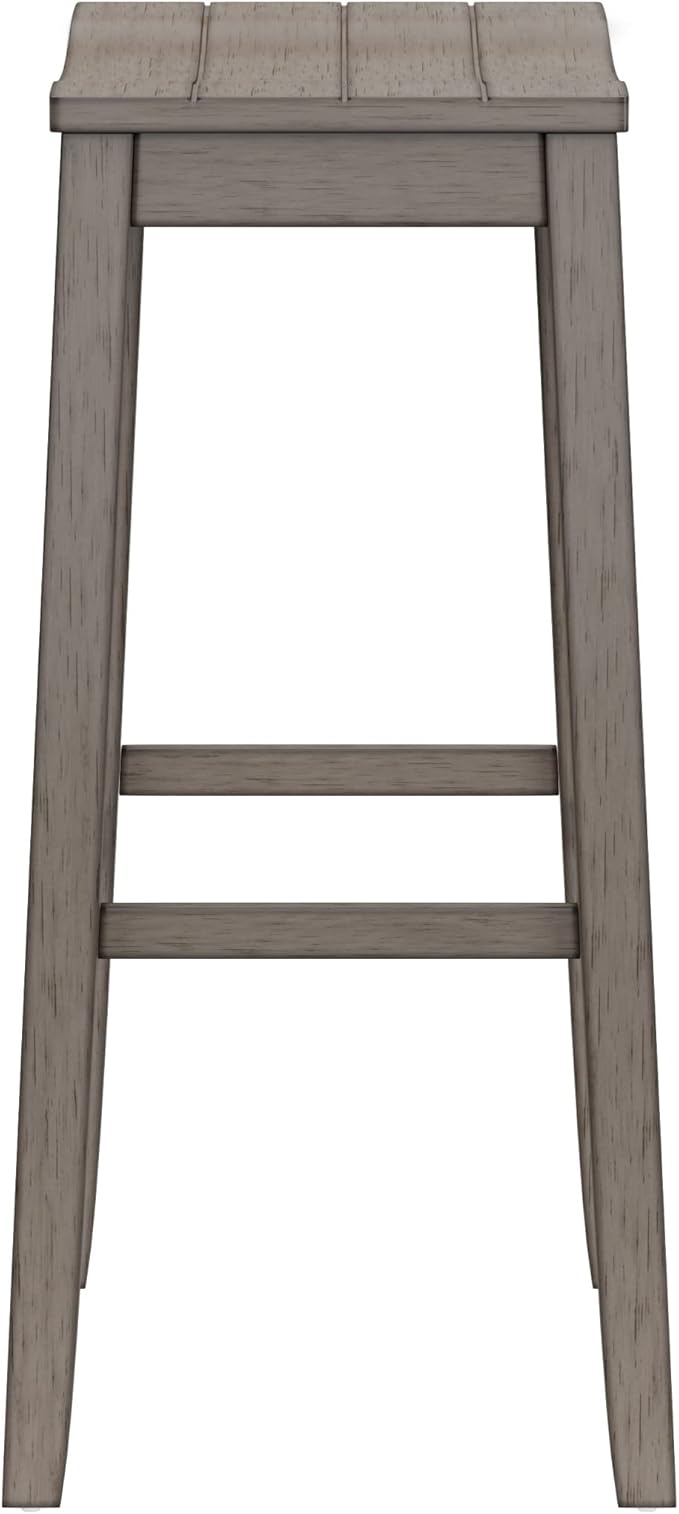 Hillsdale Furniture Fiddler Backless Saddle Bar Stool, Aged Gray