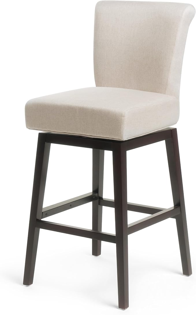 30.75 Inch Swivel Height Bar Stools, Wood e,Fabric Sponge Cushion and Upholstered,Simple Style bar Chair Bar Chairs for Kitchen Island,Bedroom,Dining Room.