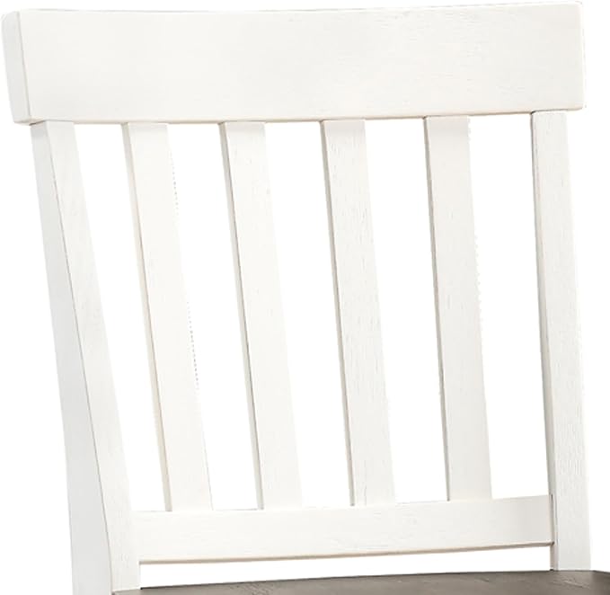 Steve Silver Co Joanna Two Tone Counter Farmhouse Chair, Set of 2 Chairs, 24-Inch Seat Height, Schoolhouse Style, Dining Room, Kitchen, Counter Height, 23.5" D x 20" W x 42" H, White/Ivory, Brown