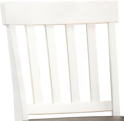 Steve Silver Co Joanna Two Tone Counter Farmhouse Chair, Set of 2 Chairs, 24-Inch Seat Height, Schoolhouse Style, Dining Room, Kitchen, Counter Height, 23.5" D x 20" W x 42" H, White/Ivory, Brown