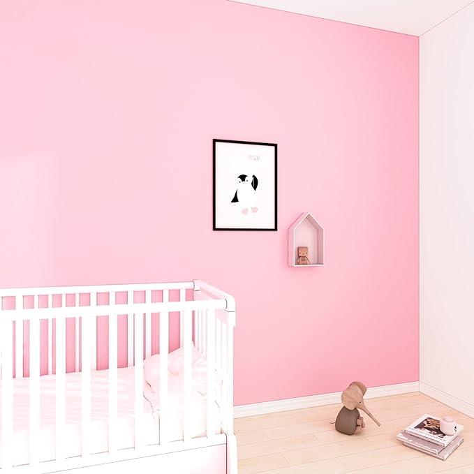 Decotalk 24x120 Inch Solid Pink Contact Paper Peel and Stick Pink Wallpaper for Girls Room Nursery SolidPink Contact Paper for Cabinets Desk Solid Color Wall Papers for Bedroom Adhesive Vinyl Wrap