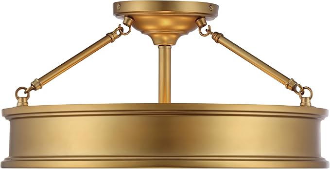 Minka Lavery 4177-249 Harbour Point Semi-Flush, 3-Light, 300 Total Watts, 19-in H x 9.75-in W, Liberty Gold