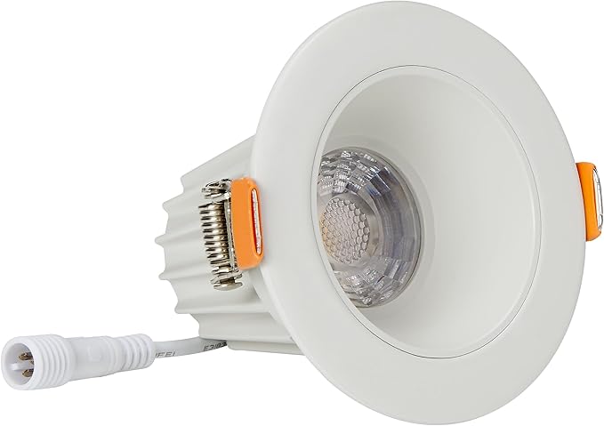 Maxxima 2 in. Ultra-Thin Recessed Anti-Glare LED Downlight - Canless IC Rated, 5 Color Temperature Selectable 2700K/3000K/3500K/4000K/5000K, Dimmable, Round Stone Gray Trim, 90 CRI