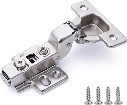 DecoBasics Inset Soft Close Cabinet Hinges for Kitchen Cabinets (10 Pcs)-105° Frameless Concealed Cabinet Door Hinge -6 Way Adjustability & Clip on Plate for Easy Installation