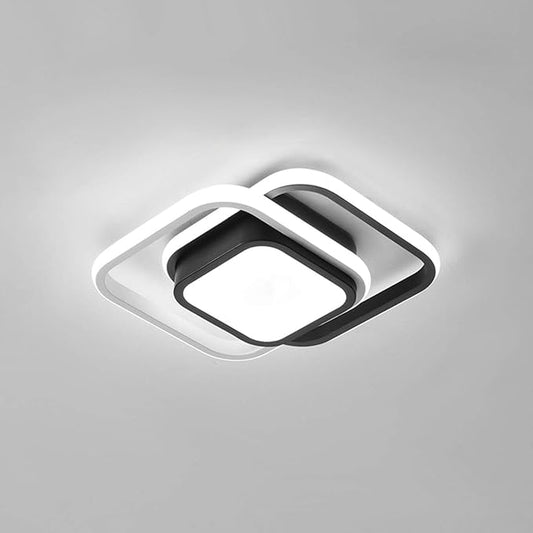 TFCFL 10" Square LED Ceiling Light, 21W Modern Ceiling Lamp Corridor Lights Lighting Fixtures Acrylic Shade Decorative for Bedroom, Kitchen, Bathroom, Living Room, Hallway