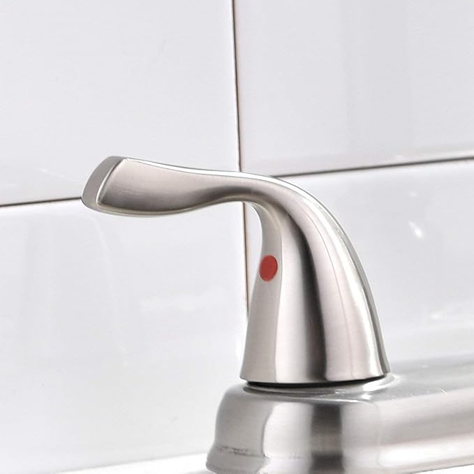 SHACO Kitchen Faucet with Side Sprayer, 2 Handle Kitchen Sink Faucet with Water Supply Line, Brushed Nickel 360 Swivel Kitchen Faucet for Sink 3 Hole 4 Hole, SC-SLYT004L-S new13