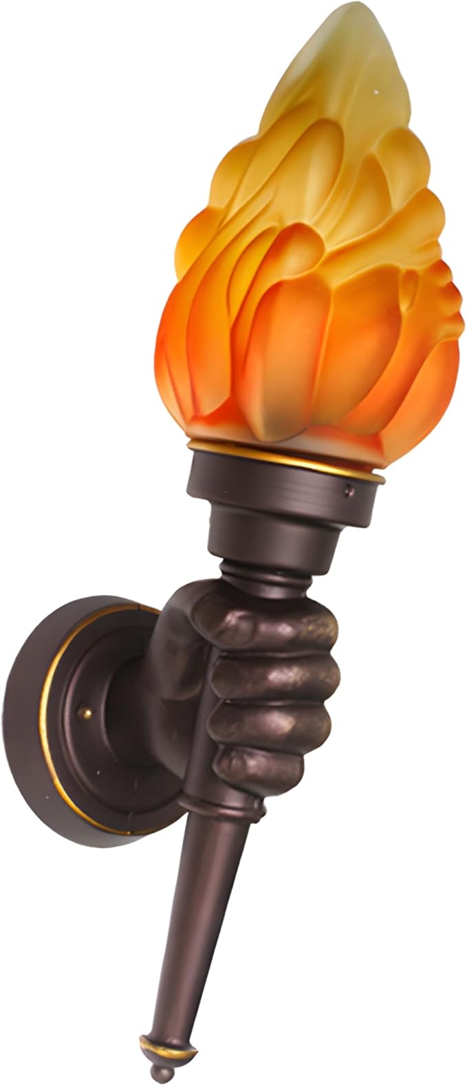MIXL- Creative Retro Torch Wall Sconce, Courtyard Outdoor Wall Torch Lamp,1-Lights Antique Bedside Lamps, Outdoor Waterproof Sconces for Corridor, Garage, Patio (Right Hand)