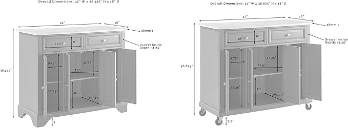 Crosley Furniture Avery Rolling Kitchen Island Storage Cart with Shelves, Microwave Stand, Coffee Bar, Distressed White