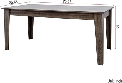 106.3" Wood Expandable Dining Table for 8-12 Person, Modern Extendable Dining Room Table Large Rectangle Dining Table with Leaf Extension Pedestal Dining, Dark Oak