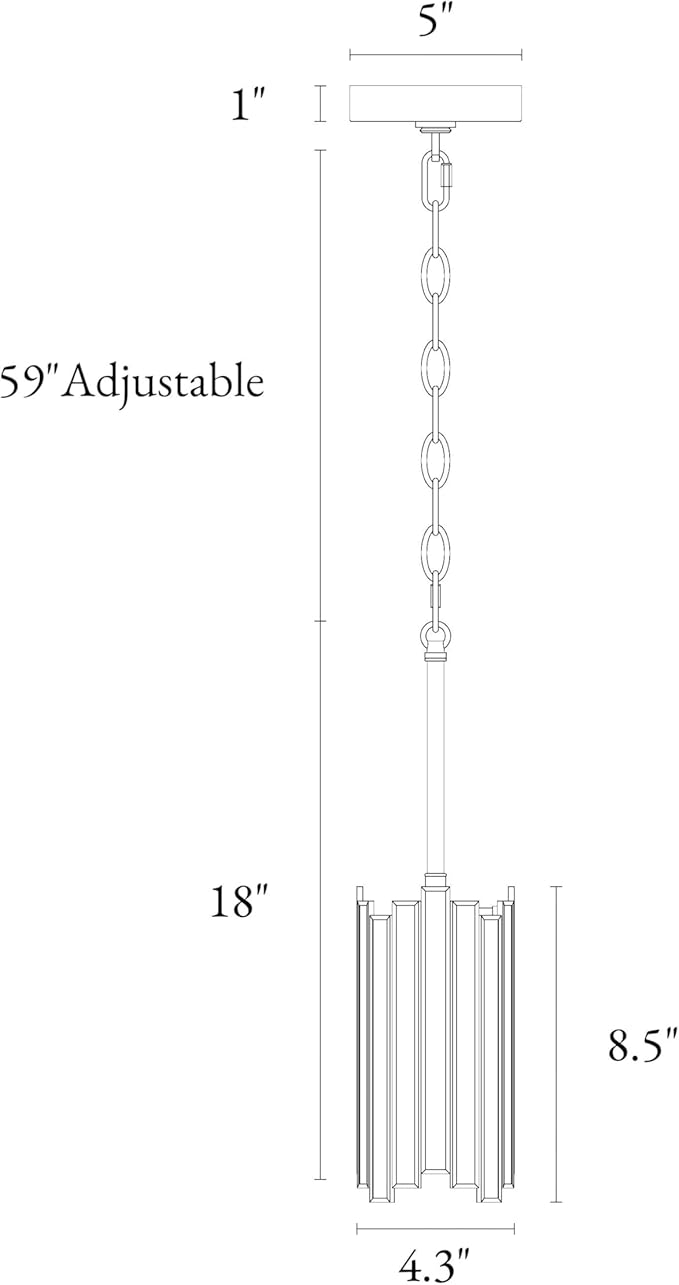 Optimant Lighting Gold Pendant Lighting, Modern Glass Cylinder Hanging Light Fixture for Kitchen Island, Hallway, Foyer, Bedroom and Dining Room