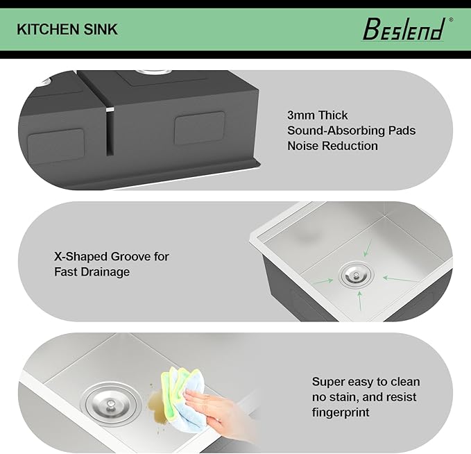 30 Undermount Kitchen Sink - 30x19 Double Bowl Kitchen Sinks Workstation 16 Gauge Stainless Steel Sink Low Divide Double Basin 60/40
