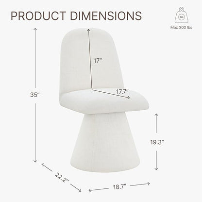 KISLOT Swivel Dining Chairs Set of 1, Modern Upholstered Dining Chair Mid Century Kitchen Chairs with Wave Shaped High Back, 360 Degree Rotating Vanity Chair for Dining Room, Bedroom, Farmhouse, Beige