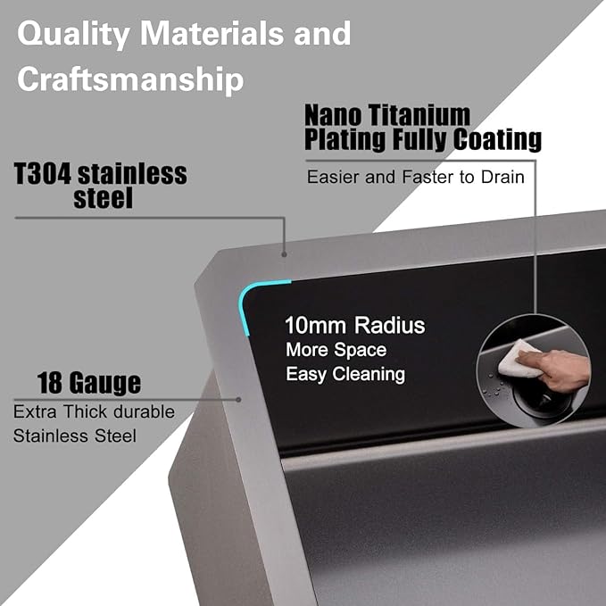 18"x18" Black Drop in Bar Sink, Top Mount Small Stainless Steel Wet Prep Kitchen RV Bar Outdoor Sink, Topmount Single Bowl Workstation with Cutting Board,Stainless Steel Grid & Strainer