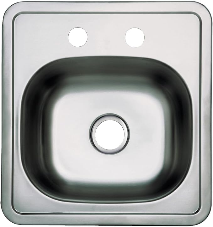 Gourmetier GKTS1515 Self-Rimming Single Bowl Bar Sink, Brushed
